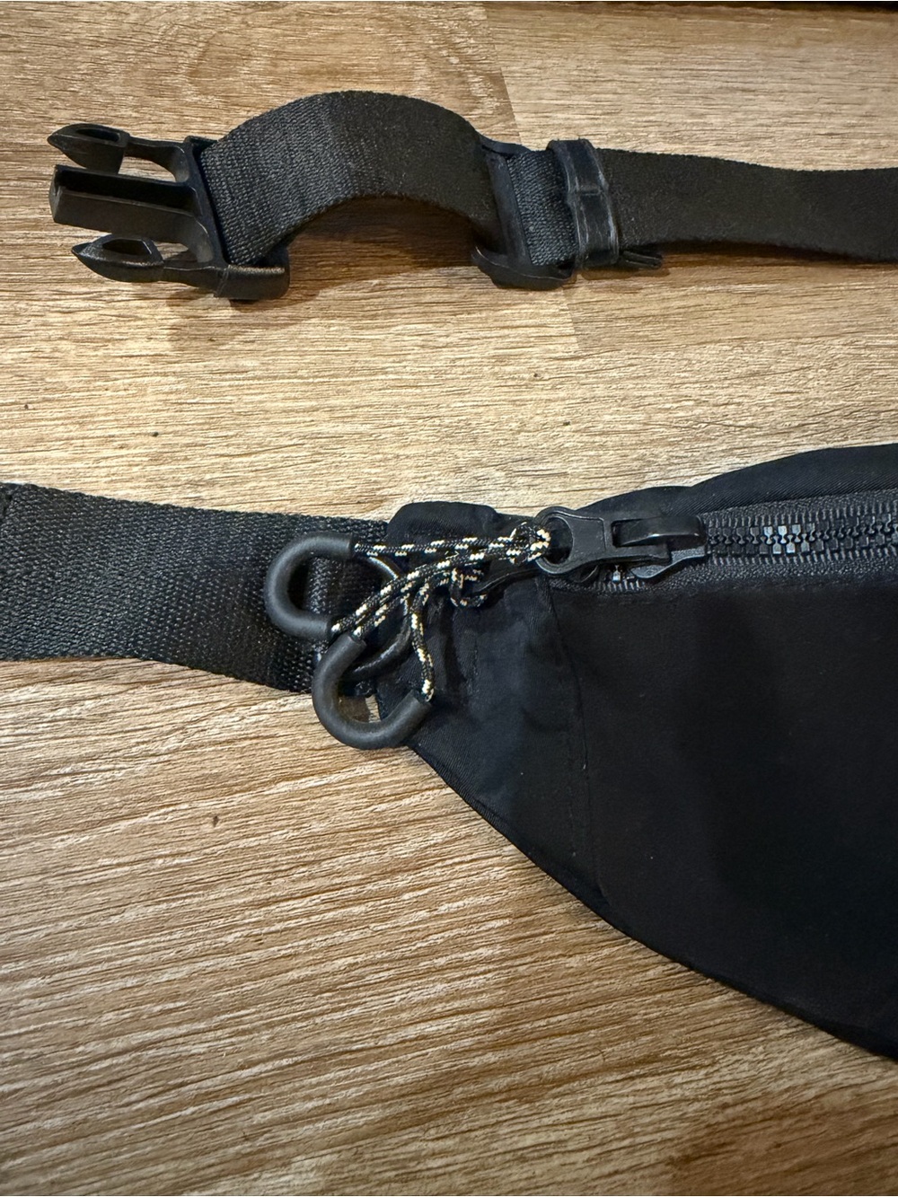 BEIS Black Canvas Sling Belt Bag with Braided Strap - Picture 12 of 13